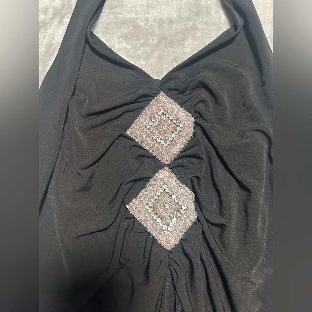 Vintage Mini Halter Skater Dress Women’s Large Simply Irresistible Beaded - Picture 4 of 6